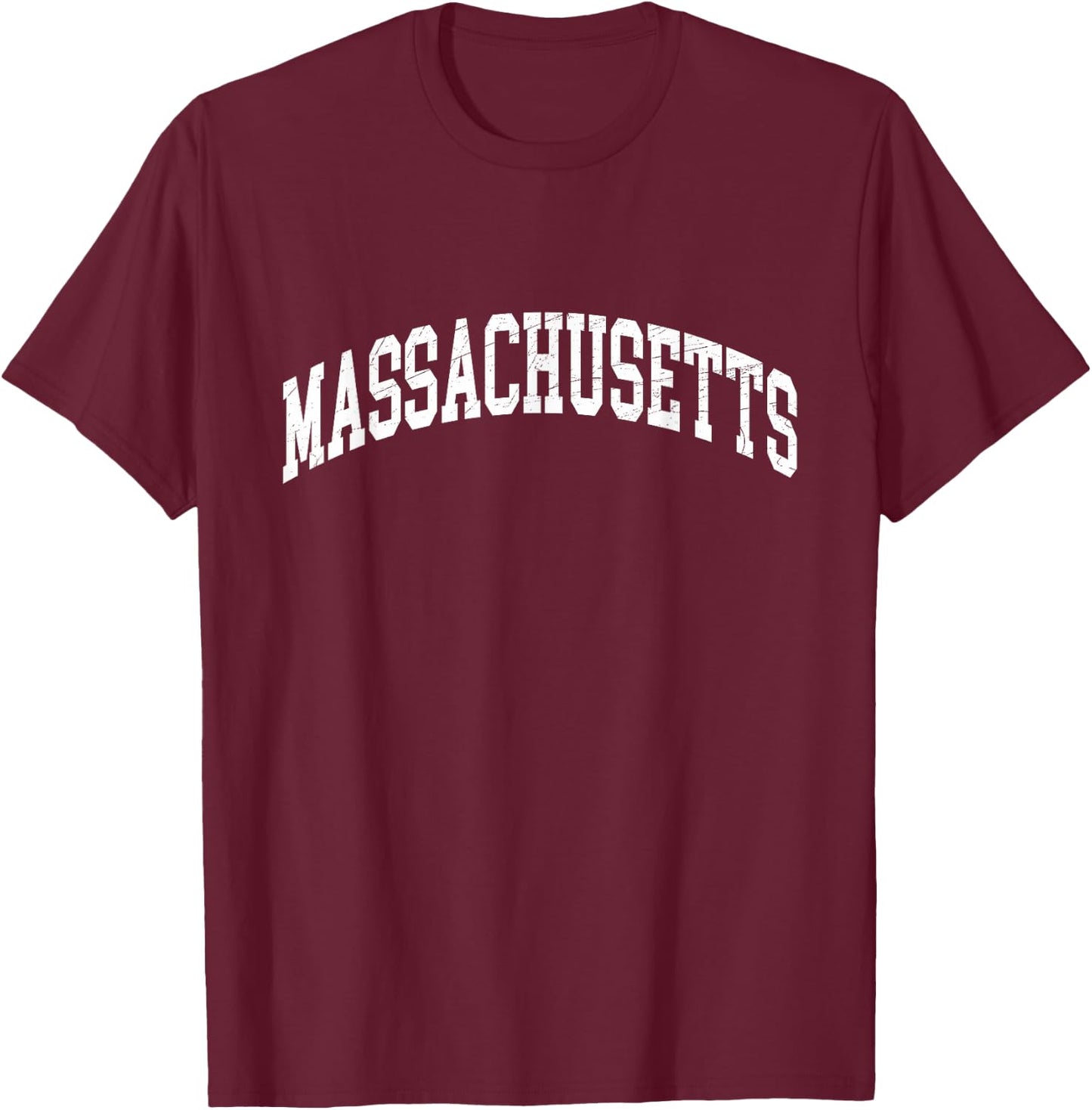 Massachusetts - Vintage / Worn Design - Classic T-Shirt - T-Shirt | Maroon