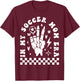 Funny Soccer Mama Skeleton Hand in My Soccer Mom Era T-Shirt - T-Shirt | Maroon