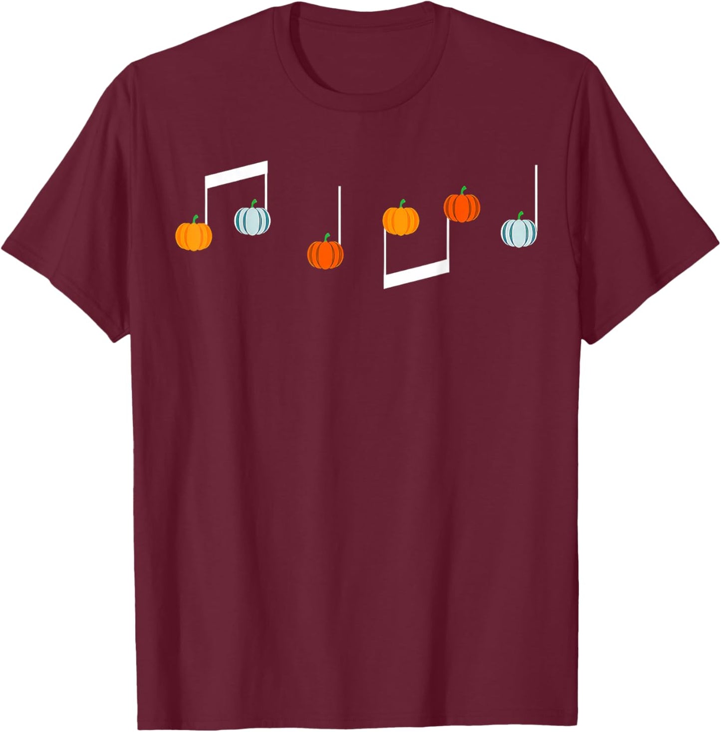 Music Note Pumpkin Fall Music Teacher Halloween Costume T-Shirt - T-Shirt | Maroon