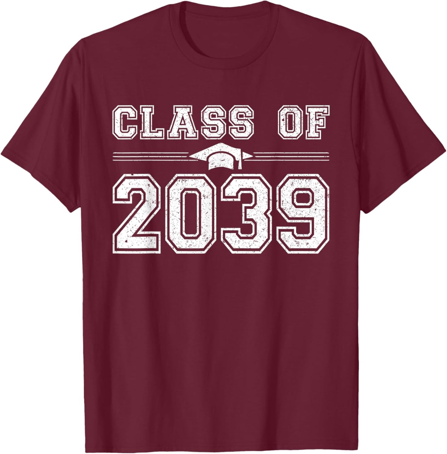 Class of 2039 Grow With Me Graduate 2039 First Day of School T-Shirt - T-Shirt | Maroon