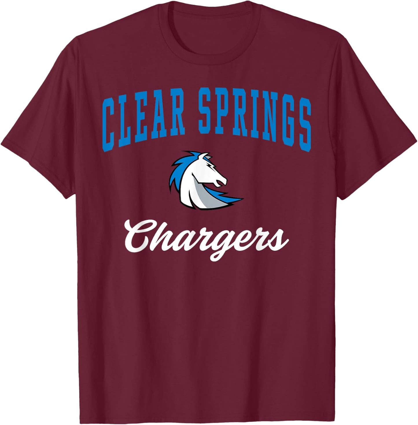 Clear Springs High School Chargers C3 T-Shirt - T-Shirt | Maroon