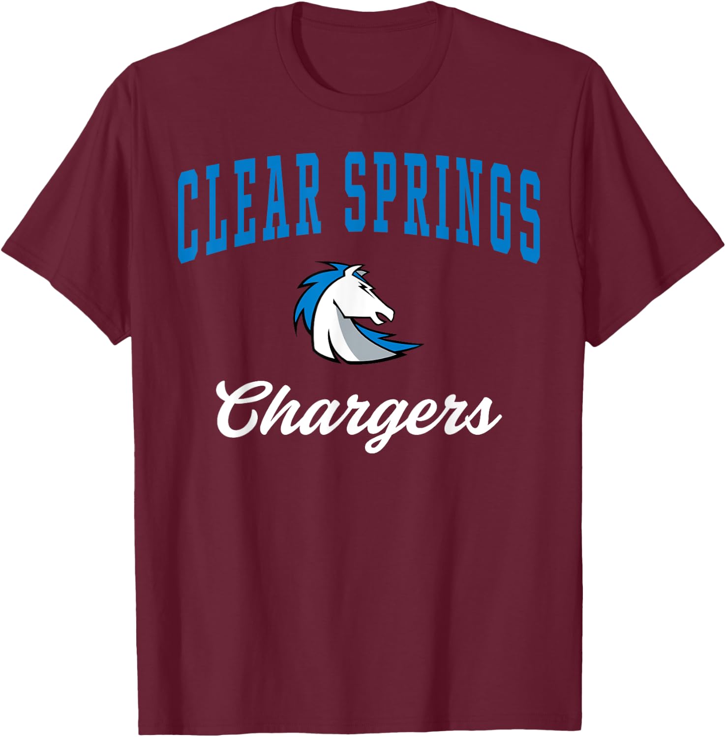 Clear Springs High School Chargers C3 T-Shirt - T-Shirt | Maroon
