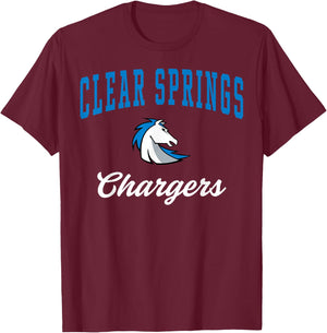 Clear Springs High School Chargers C3 T-Shirt - T-Shirt | Maroon