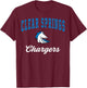 Clear Springs High School Chargers C3 T-Shirt - T-Shirt | Maroon