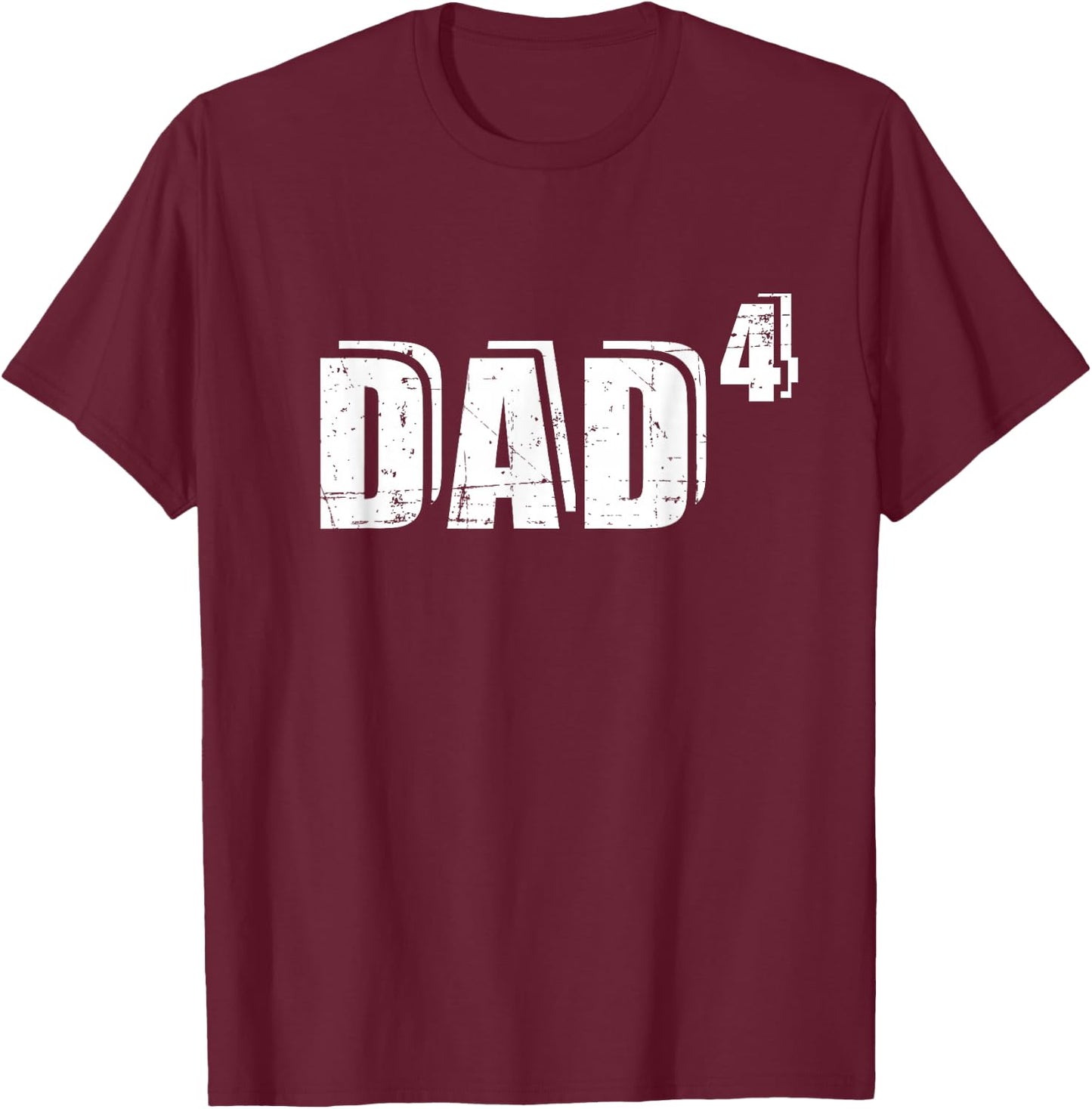 Vierfach Papa Vater hoch 4 T-Shirt - T-Shirt | Maroon