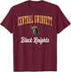 Central Gwinnett High School Black Knights T-Shirt - T-Shirt | Maroon