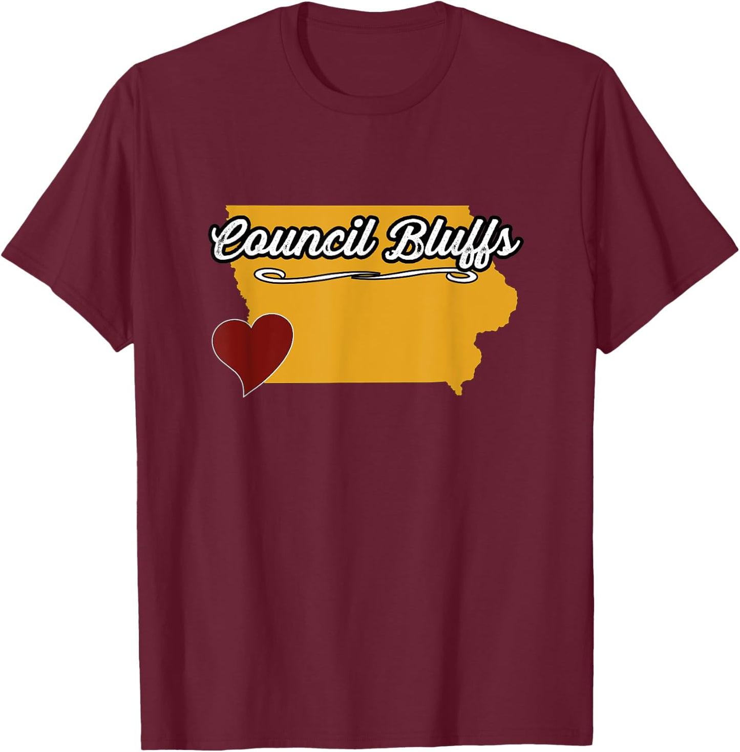COUNCIL BLUFFS IOWA | IA USA - Cute Souvenir - US City State T-Shirt - T-Shirt | Maroon
