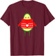 Avocado With Ugly Christmas Sweater - Cute Xmas Illustration T-Shirt - T-Shirt | Maroon