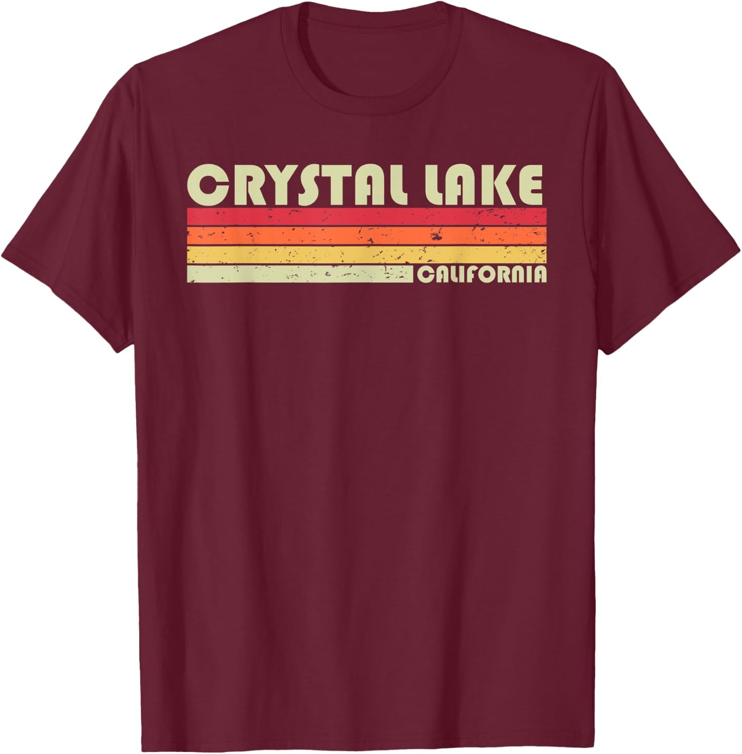 CRYSTAL LAKE CALIFORNIA Funny Fishing Camping Summer Gift Women Kids T-Shirt - T-Shirt | Maroon