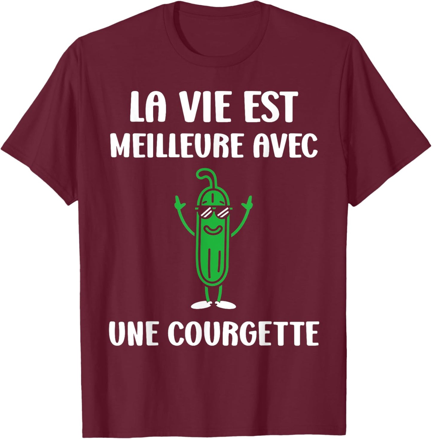 Humor Zucchini Life is Better with a Zucchini , Black, S T-Shirt - T-Shirt | Maroon