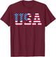 USA American Flag Patriotic Red White Blue Stars & Stripes T-Shirt - T-Shirt | Maroon