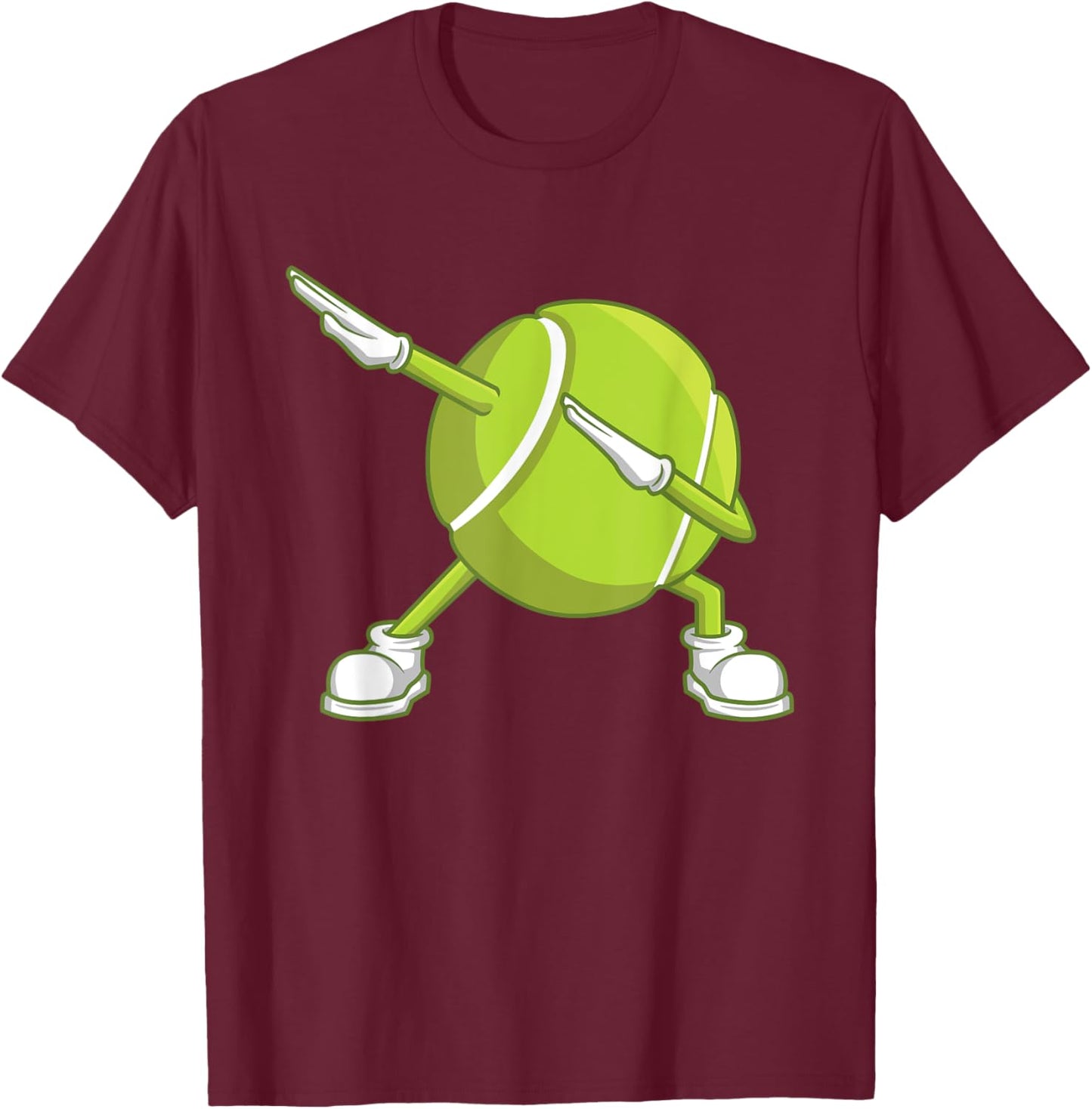 Dabbing Tennis Ball Funny Dab Dance Racket Game Outfit T-Shirt - T-Shirt | Maroon