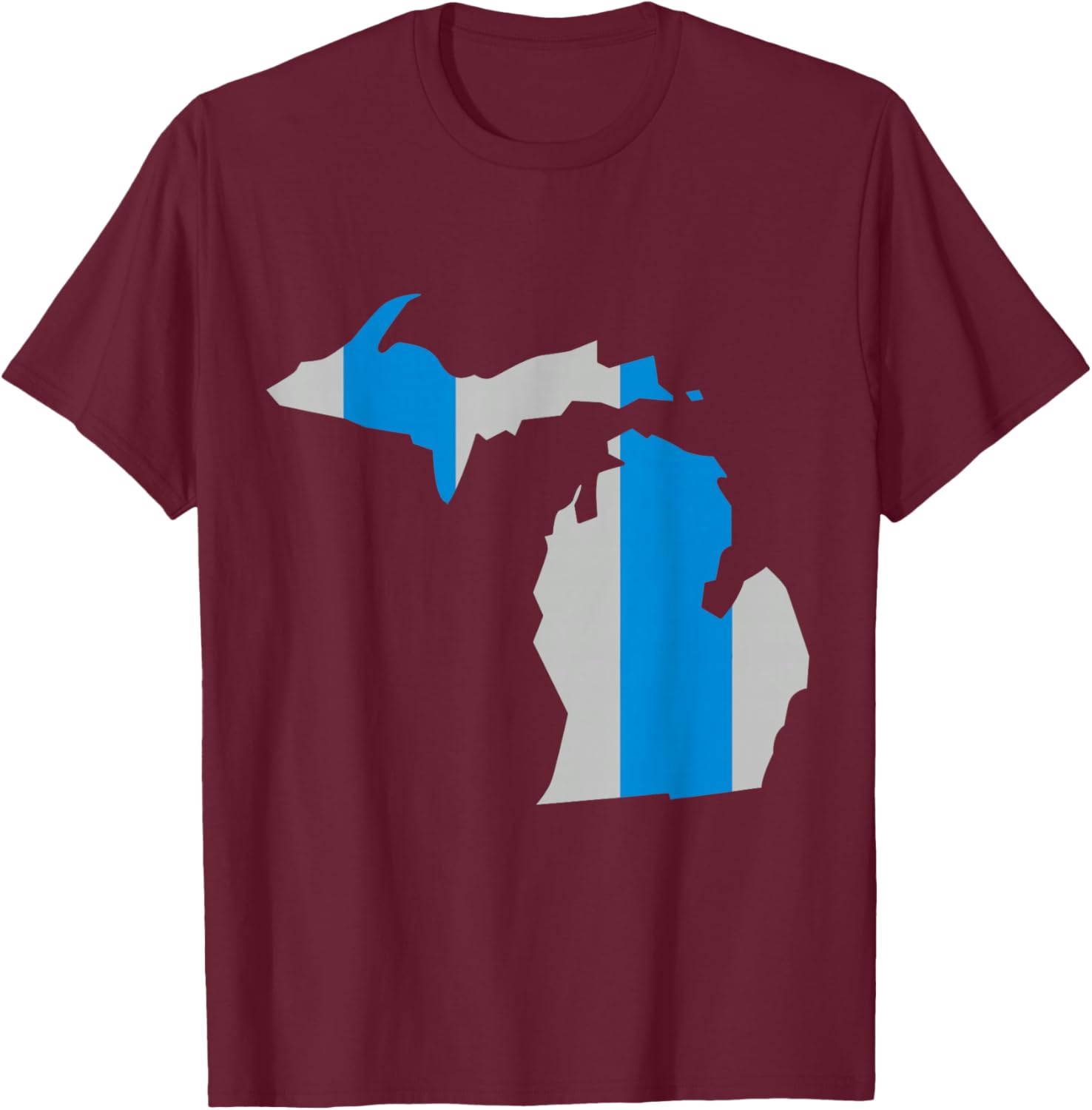 Honolulu Blue and Sliver Stripe T-Shirt - T-Shirt | Maroon
