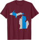 Honolulu Blue and Sliver Stripe T-Shirt - T-Shirt | Maroon