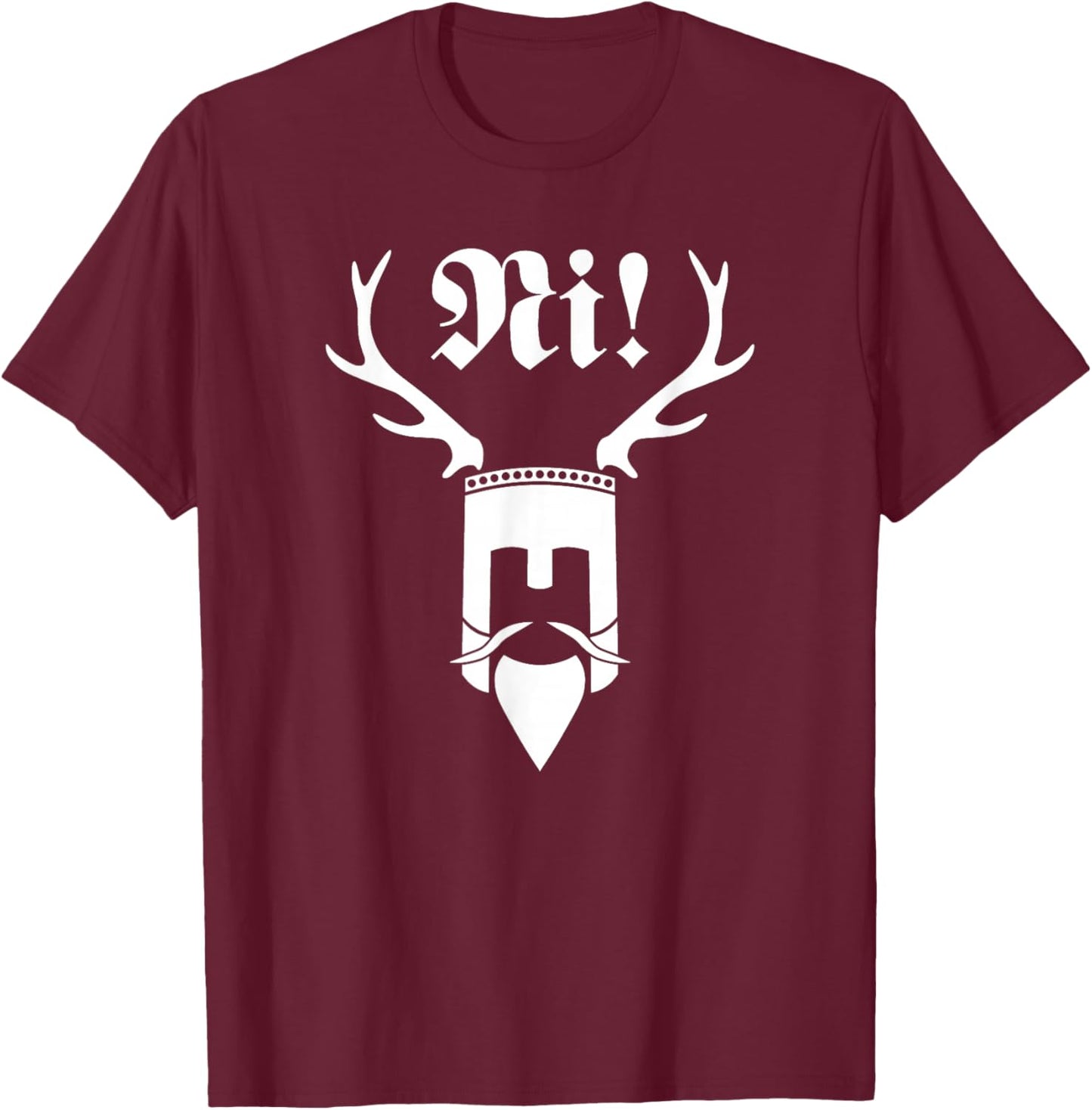 Monty Python Offizielles NI! Logo T-Shirt - T-Shirt | Maroon