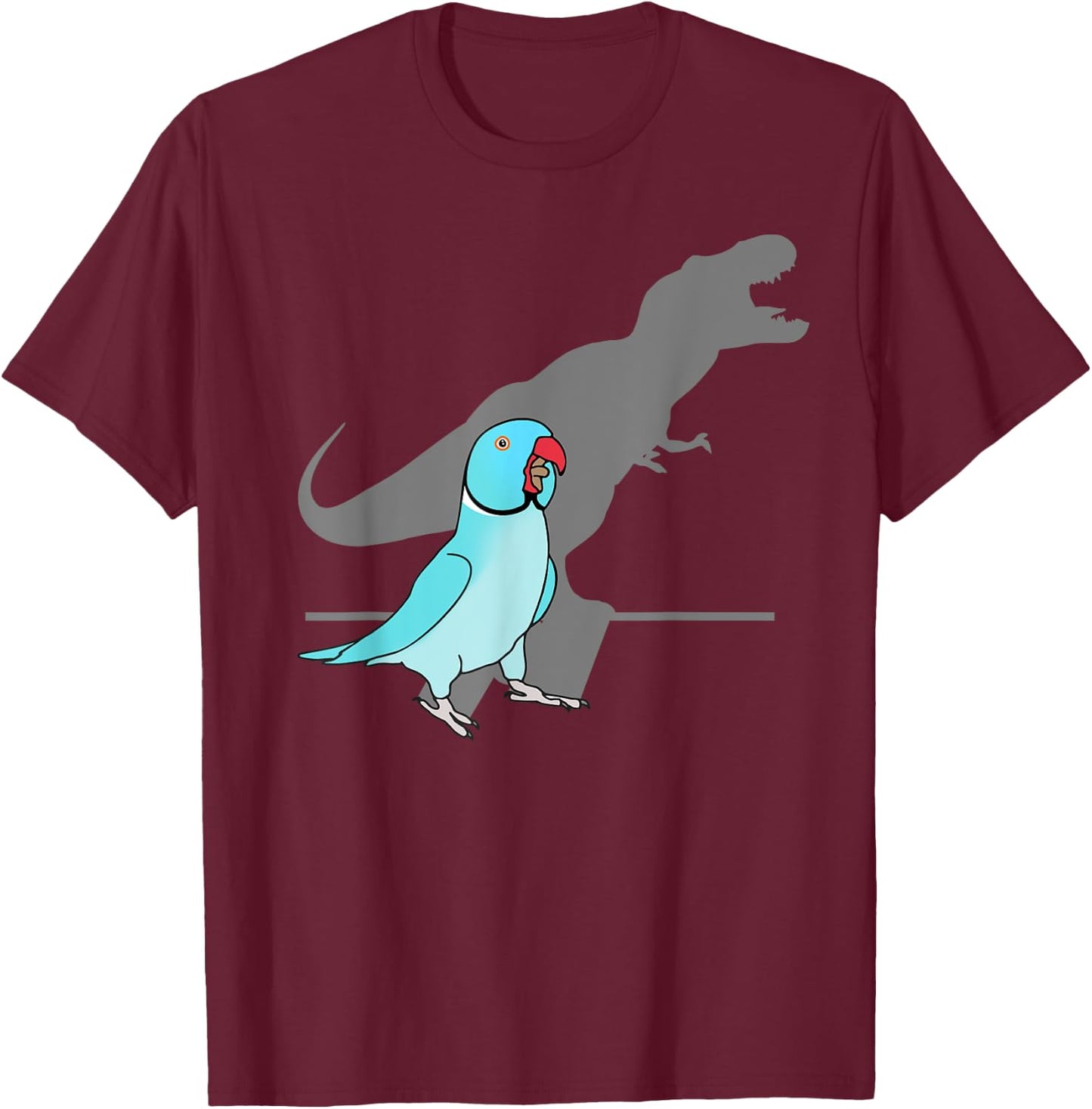 T-rex Blue Indian ringneck, Pet Birb memes Screaming Parrot T-Shirt - T-Shirt | Maroon