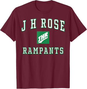 J H Rose High School Rampants C1 T-Shirt - T-Shirt | Maroon