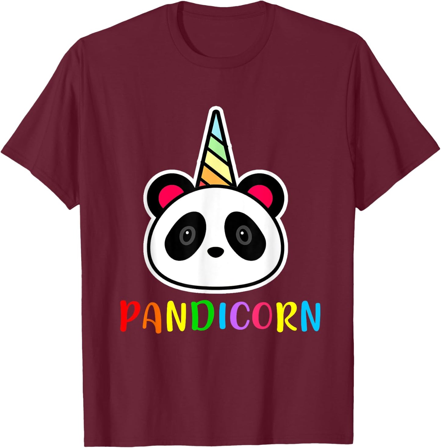 Cute Panda Unicorn Pandicorn Birthday Panda T-Shirt - T-Shirt | Maroon