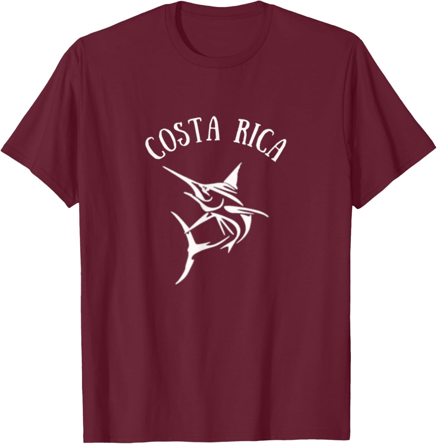 Costa Rica Deep Sea Fishing Jumping Marlin T-Shirt - T-Shirt | Maroon