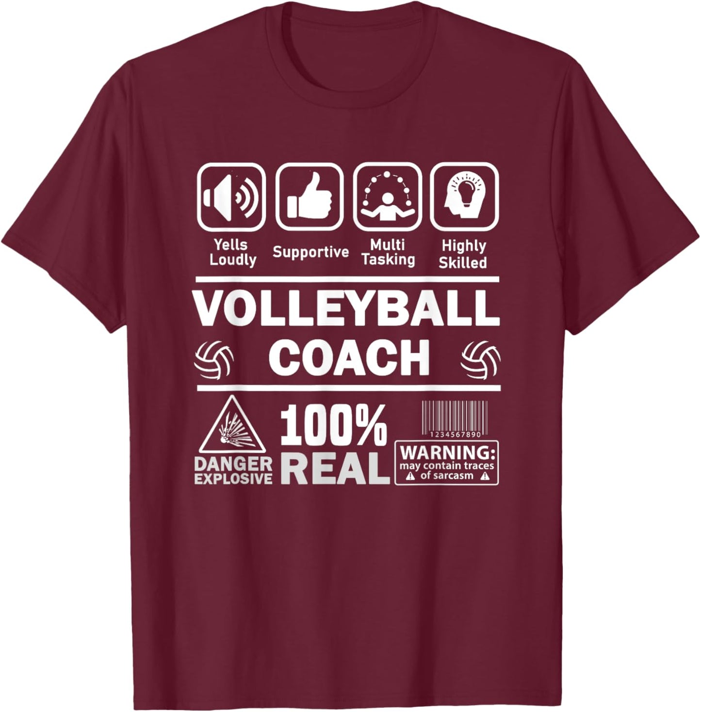 Best Volleyball Coach Contents of the Best Coaches T-Shirt - T-Shirt | Maroon
