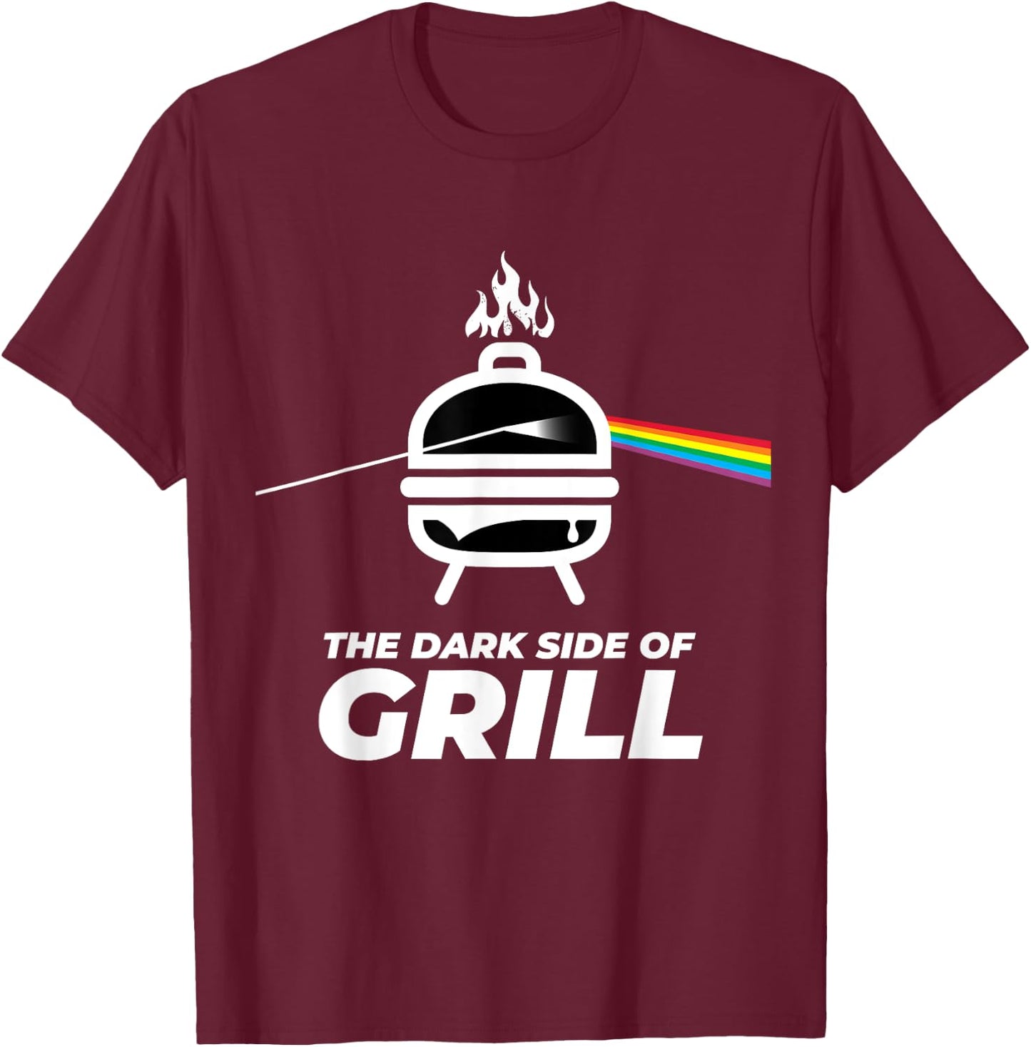 Men's Women's Kids the Dark Side of Grill BBQ Graphic Design T-Shirt - T-Shirt | Maroon