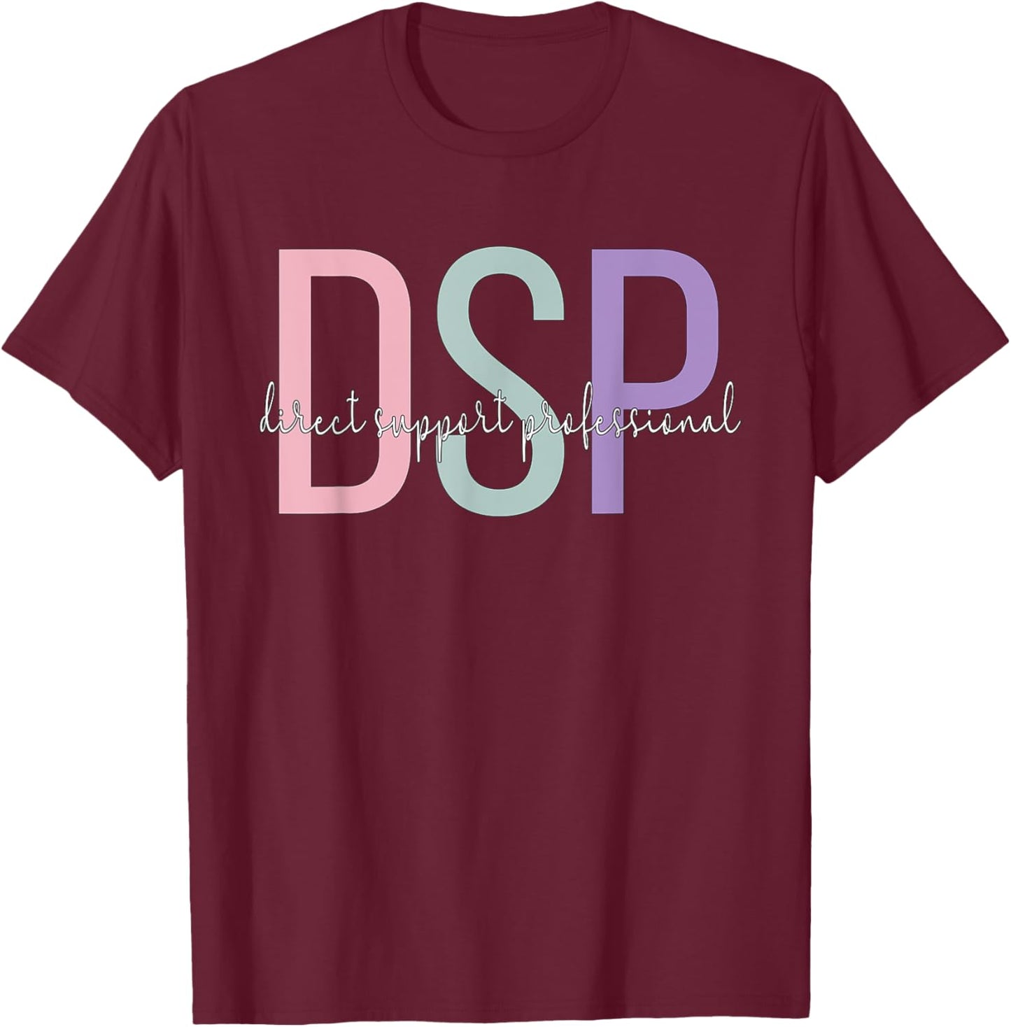 DSP Cute Direct Support Professional Black Women's Classic Fit Modern Classic Round Collar Lace Embellishment T-Shirt - T-Shirt | Maroon