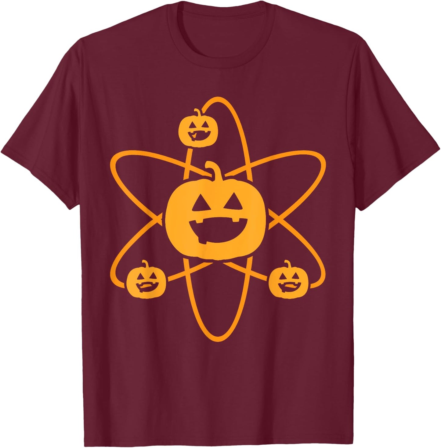 Halloween Science Pumpkin Jack O Lantern Nerd Geek Physics T-Shirt - T-Shirt | Maroon