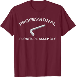Funny Furniture Assembly Allen Wrench Wife Husband Meme Gift T-Shirt - T-Shirt | Maroon