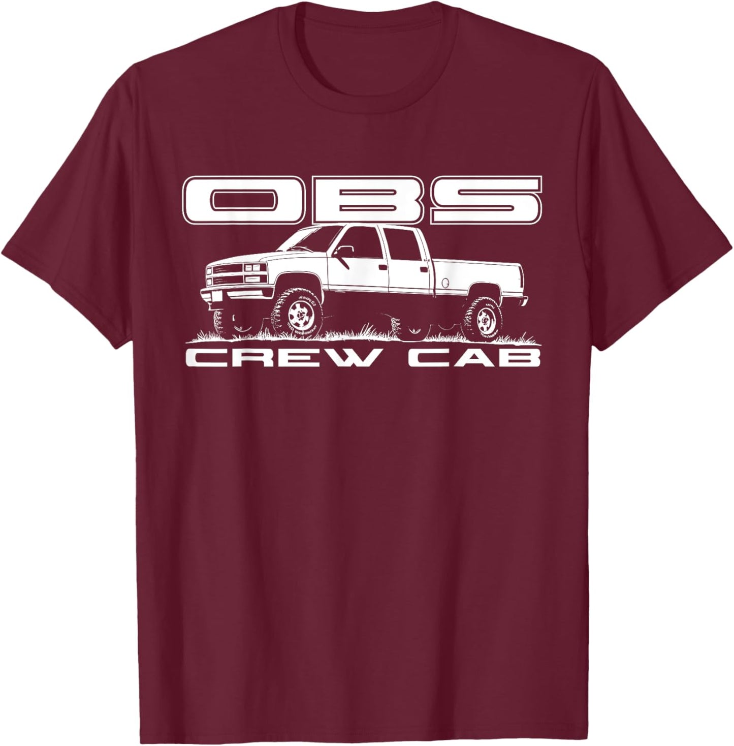 GMT400 Crew Cab OBS Old Body Style 1988-1998 4x4 Truck T-Shirt - T-Shirt | Maroon