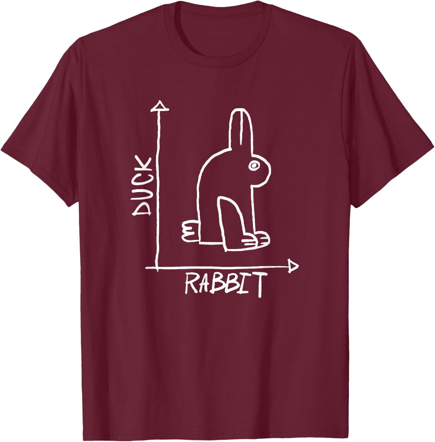 Nerd Duck Rabbit Maths Physics Geek Funny Gift T-Shirt - T-Shirt | Maroon