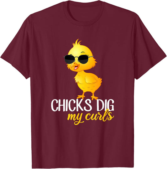 Chicks dig my curls, hair toddler T-Shirt - T-Shirt | Maroon