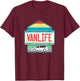 Chrysler Pacifica Van Life Plate T-Shirt - T-Shirt | Maroon