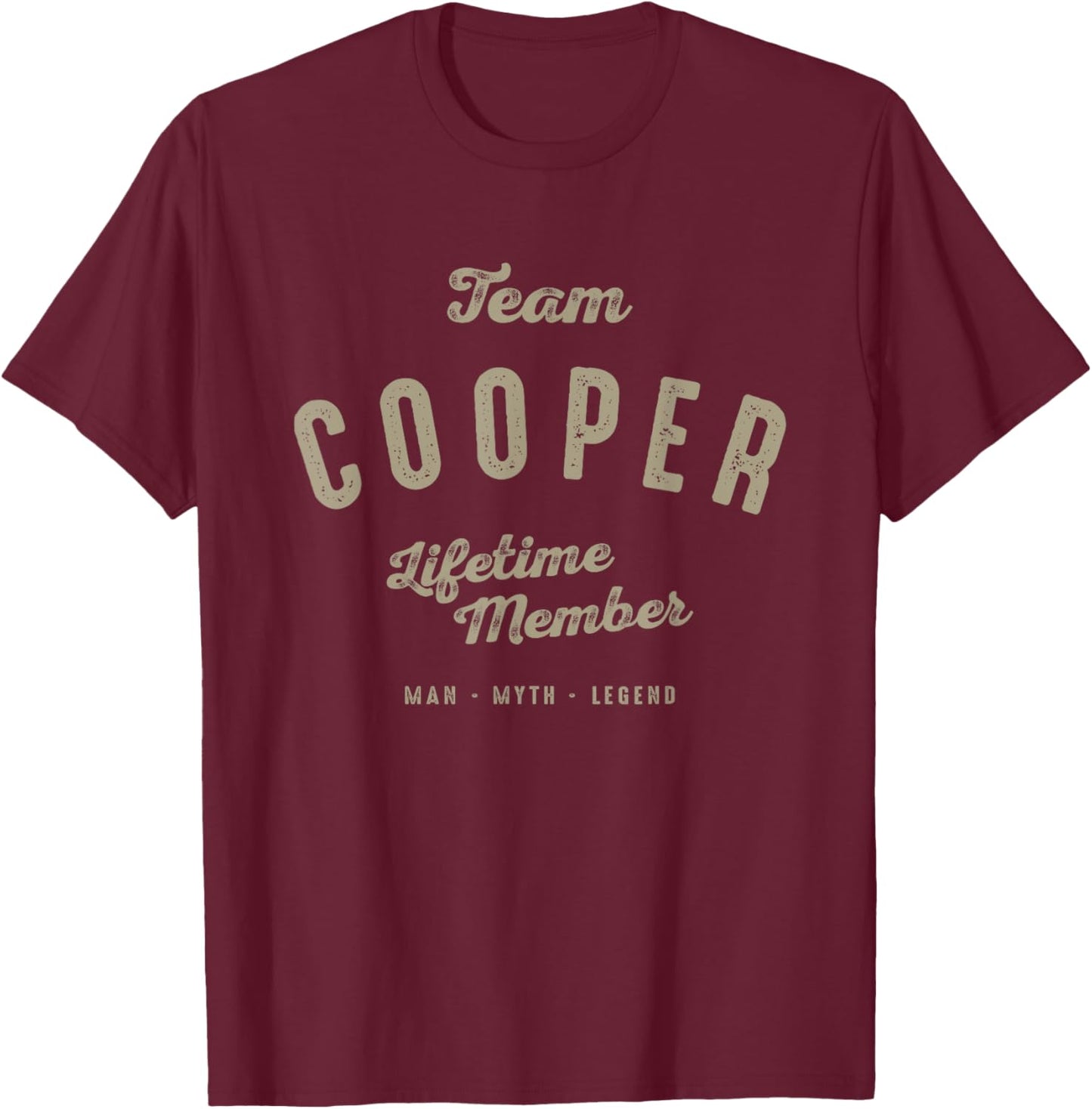 Team Cooper Lifetime Member Funny Name Cooper T-Shirt - T-Shirt | Maroon