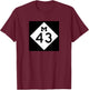 M-43 Michigan Highway Classic Roadway Logo T-Shirt - T-Shirt | Maroon