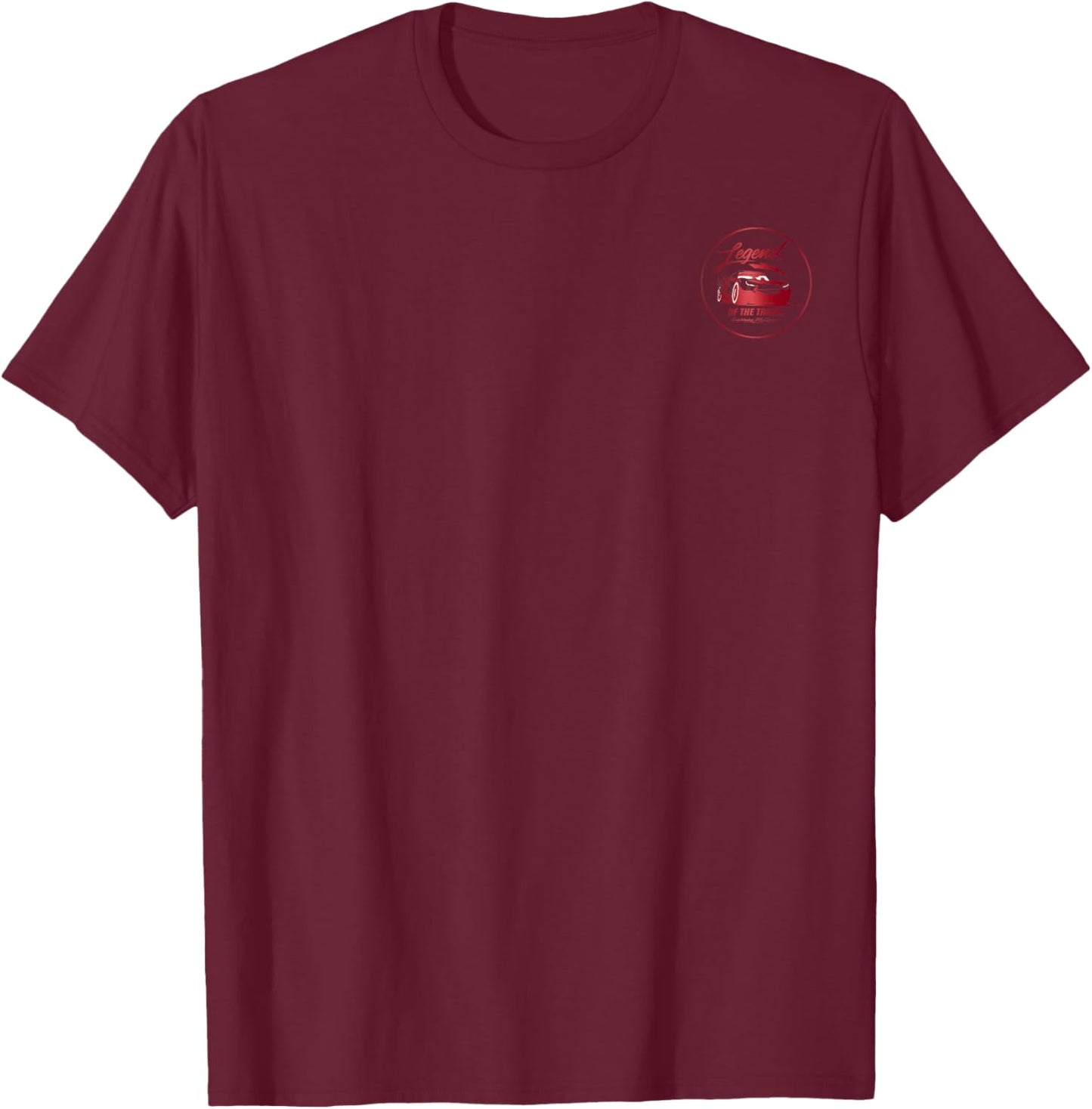 Disney Pixar Cars Legend of The Track Vintage Pocket Logo T-Shirt - T-Shirt | Maroon