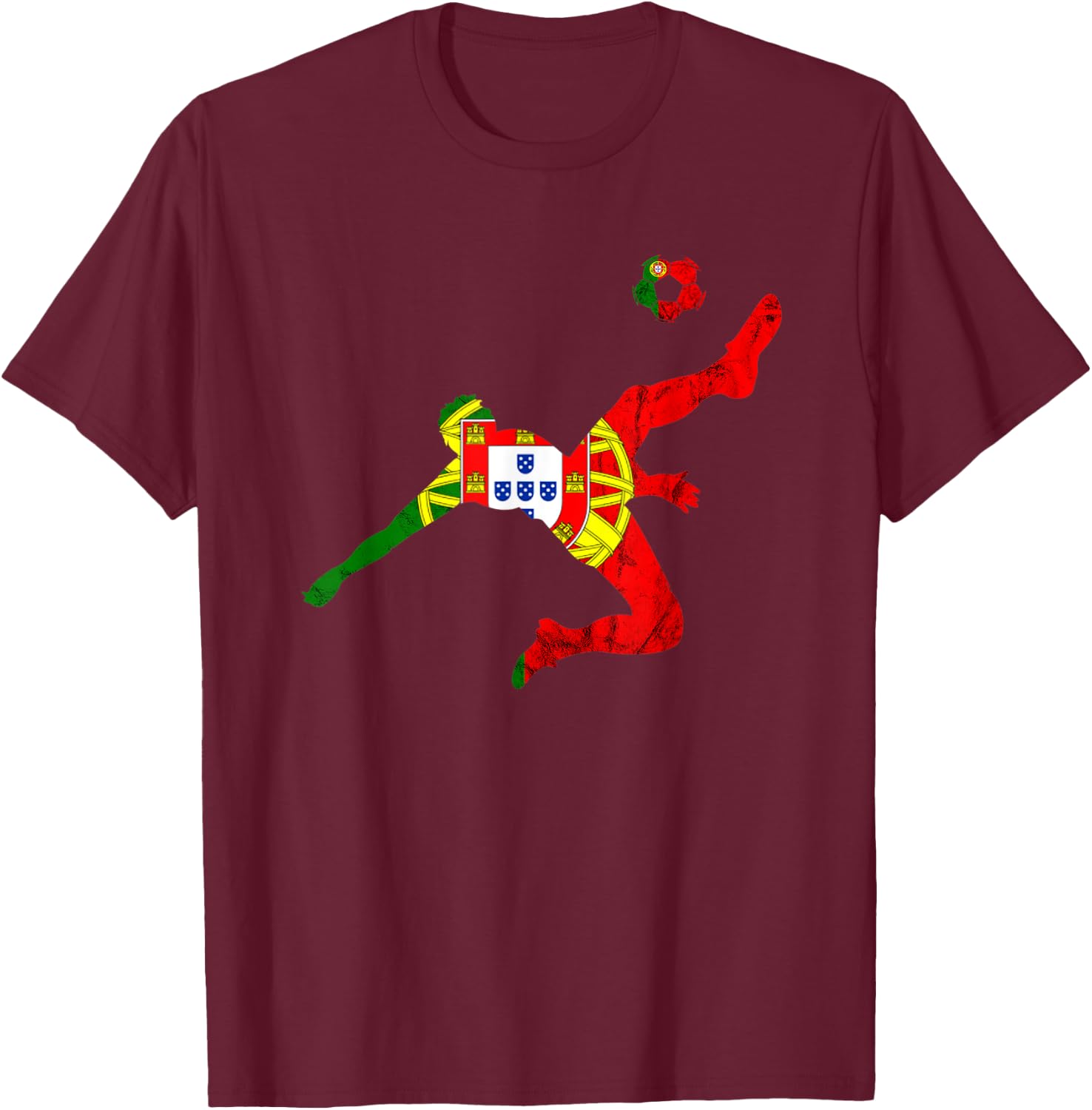 Futebol Portuguese Flag Portuguese Soccer Player Portugal T-Shirt - T-Shirt | Maroon