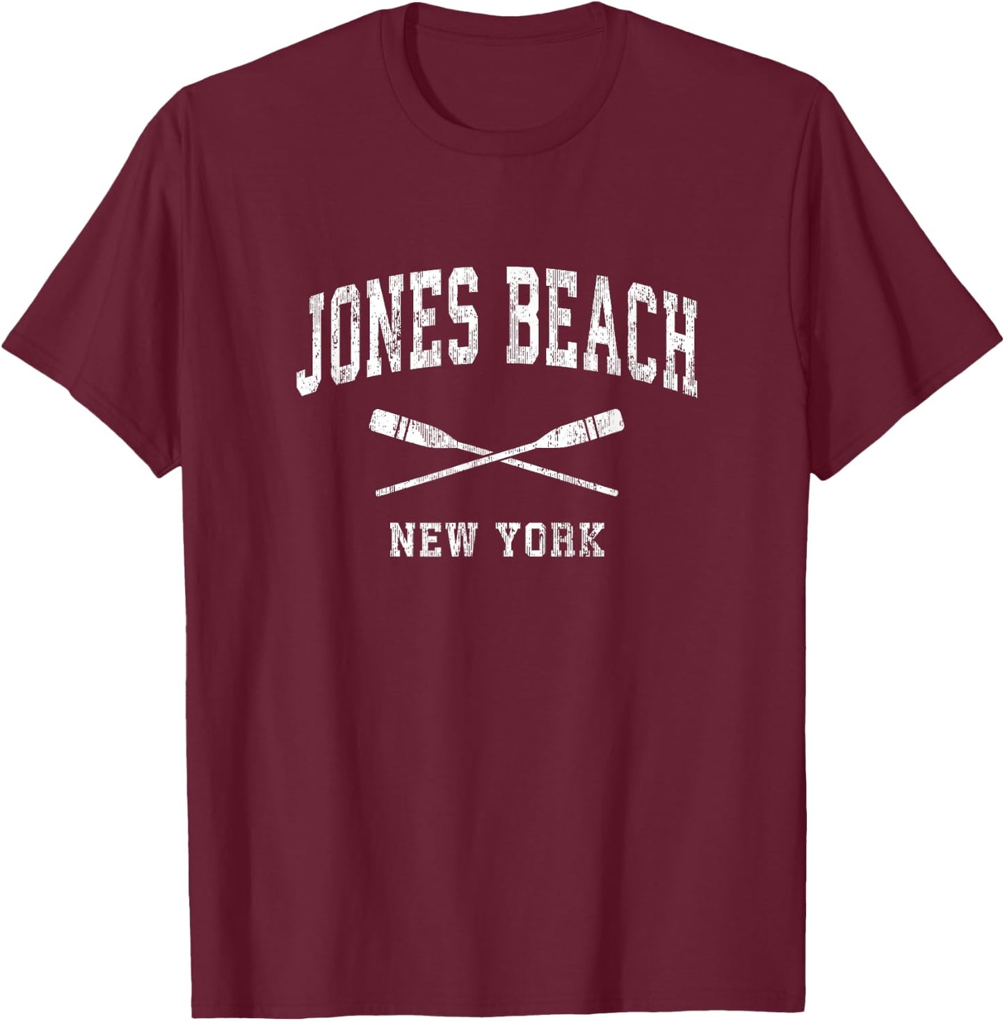 Jones Beach New York Vintage Nautical Paddles Sports Oars T-Shirt - T-Shirt | Maroon