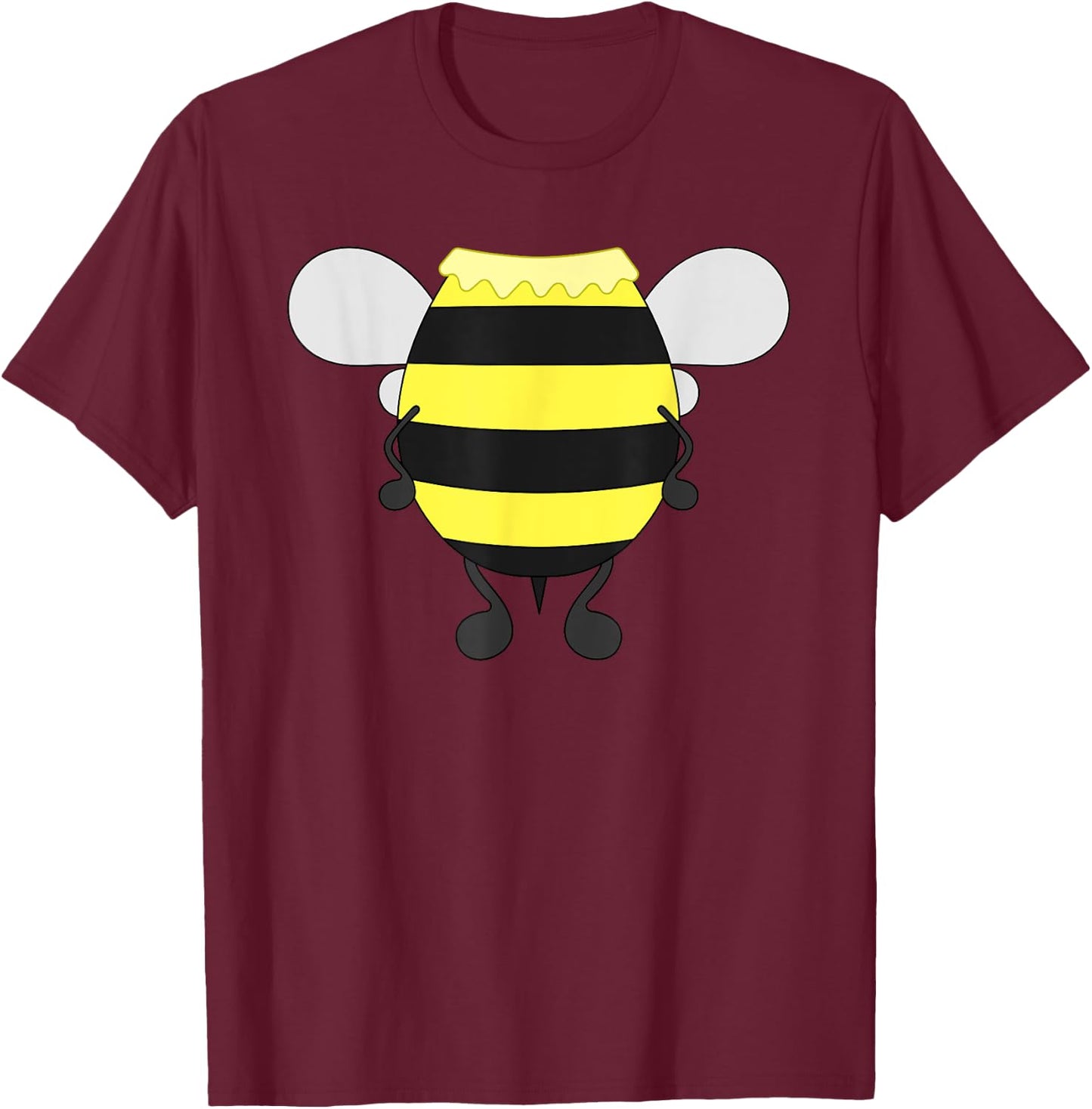 Funny Bee Costume Easy - Honeybee Halloween Cheap Gift Small T-Shirt - T-Shirt | Maroon