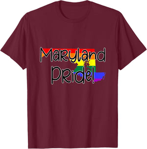 Maryland Gay Pride T-Shirt - T-Shirt | Maroon