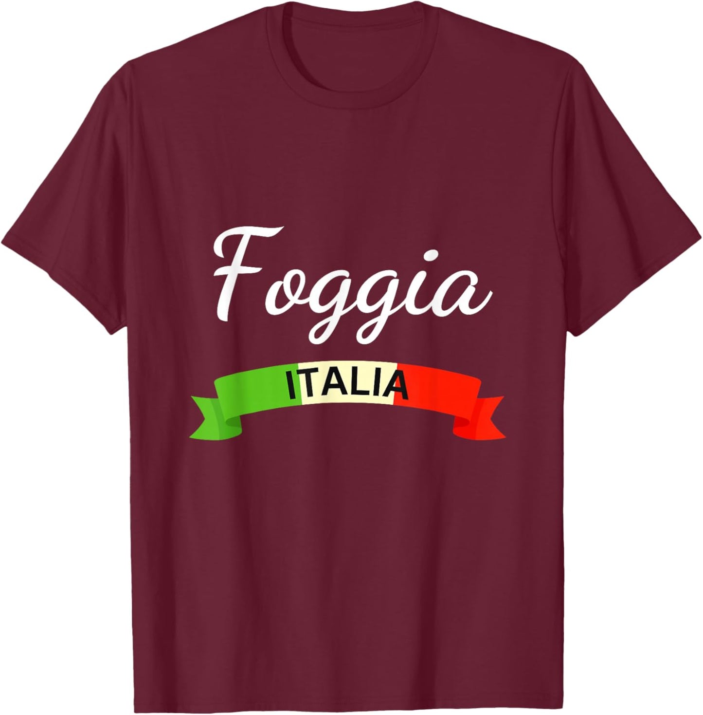Foggia Italy Flag Italia Souvenir Matching Italian T-Shirt - T-Shirt | Maroon