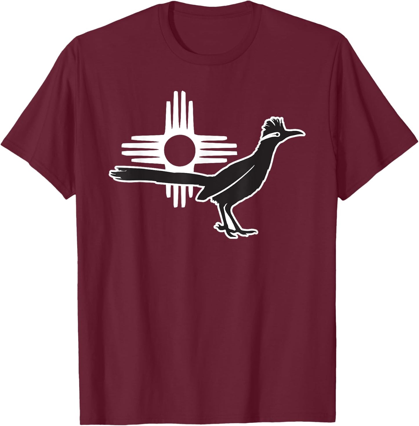 Roadrunner Zia: Bird Symbol of New Mexico and Southwest T-Shirt - T-Shirt | Maroon
