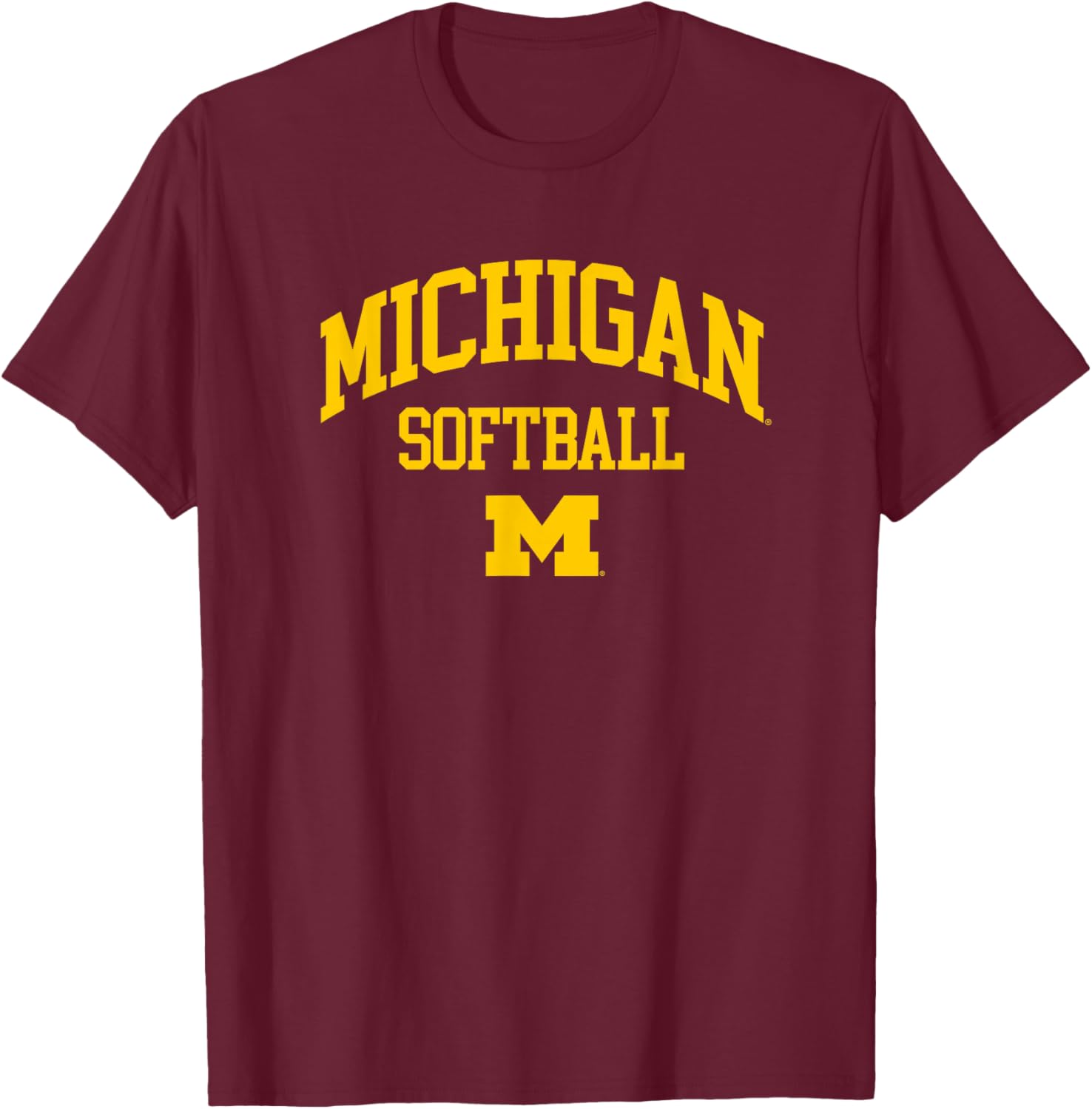 University of Michigan Wolverines Softball T-Shirt - T-Shirt | Maroon