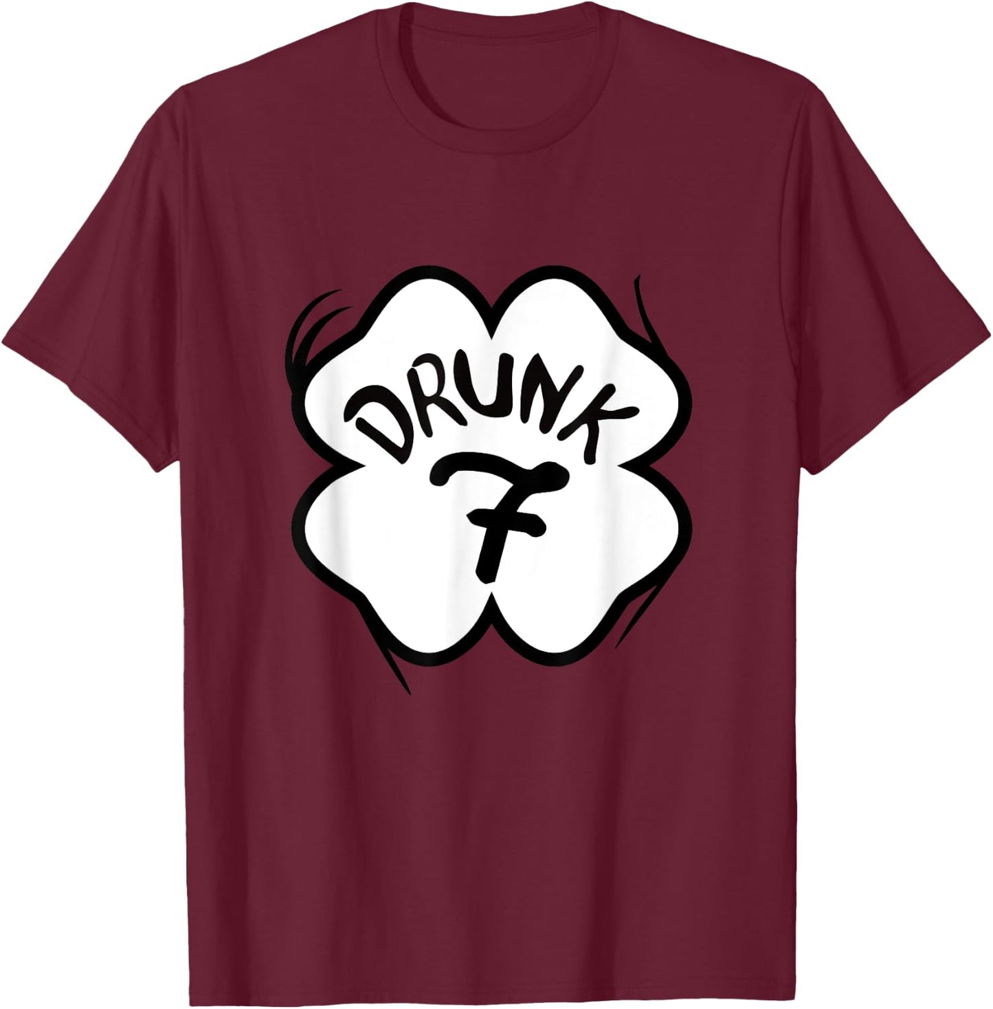 Drunk 7 Shamrock St Pattys Day Bar Crawl Group Matching T-Shirt - T-Shirt | Maroon