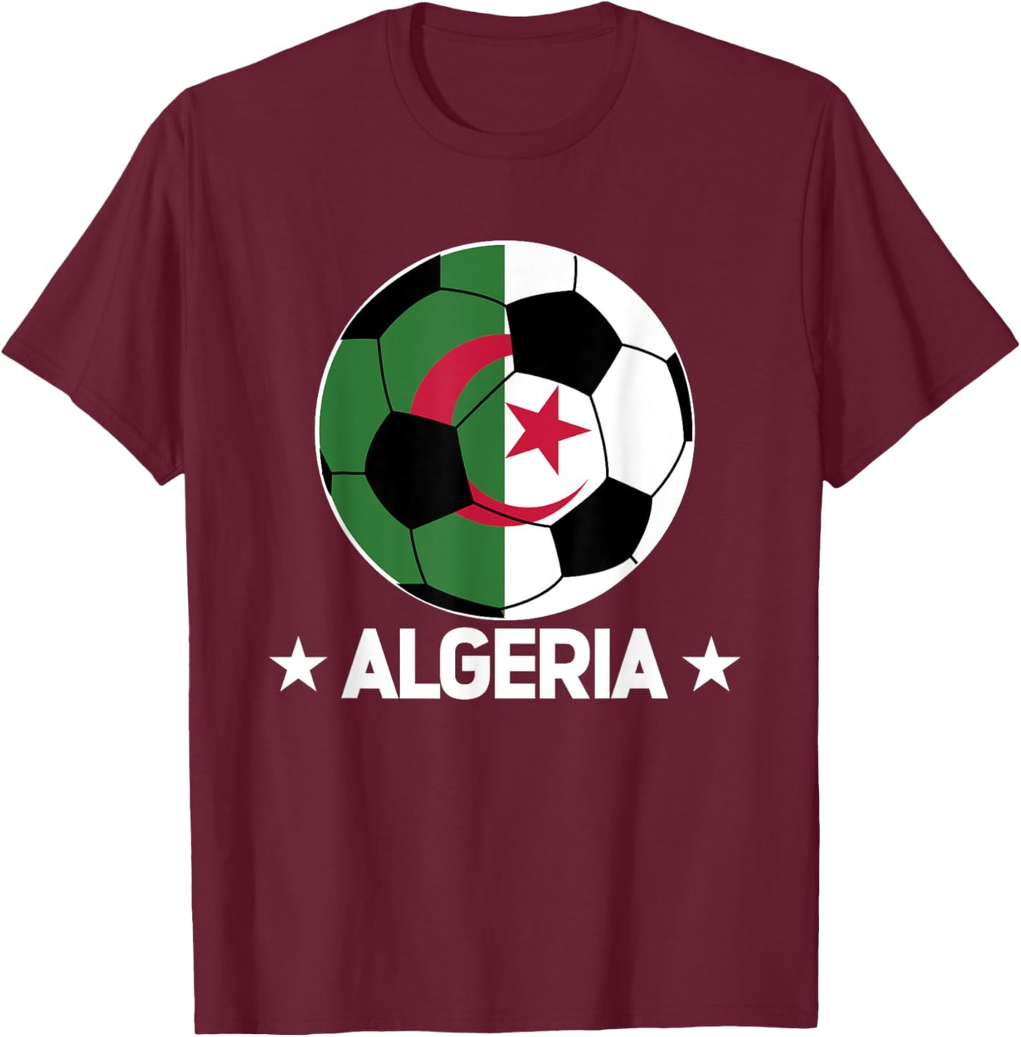 Algeria Soccer Team Algeria Flag Jersey Football Fans T-Shirt - T-Shirt | Maroon