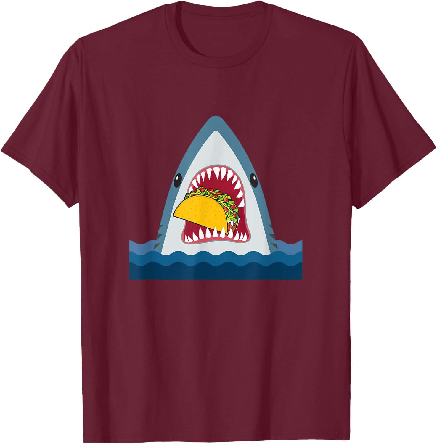 Shark Food Taco Food Design T-Shirt - T-Shirt | Maroon