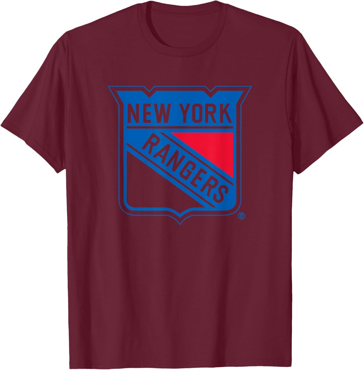 New York Rangers Icon White Officially Licensed T-Shirt - T-Shirt | Maroon