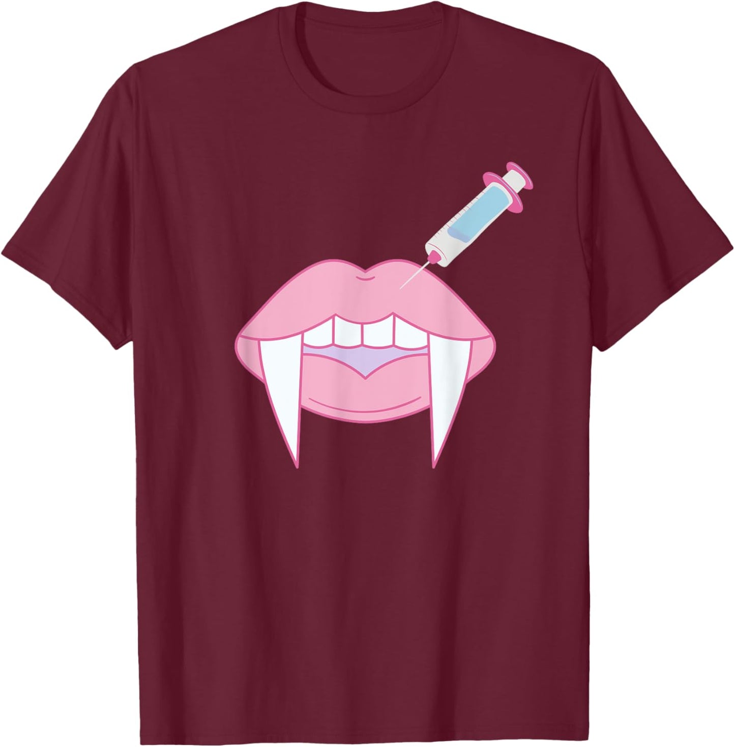 Cute Botox Lip Filler Nurse Injector Esthetician Halloween T-Shirt - T-Shirt | Maroon
