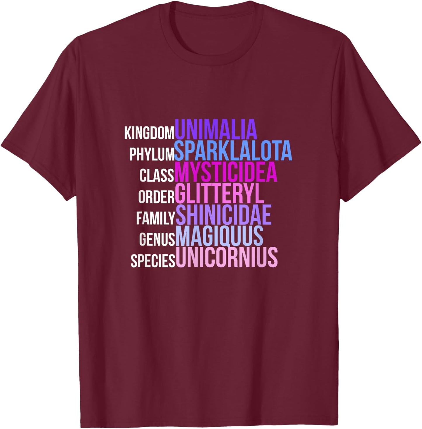 Unicorn Science - Magical Mystic Unicorn Biology T-Shirt - T-Shirt | Maroon