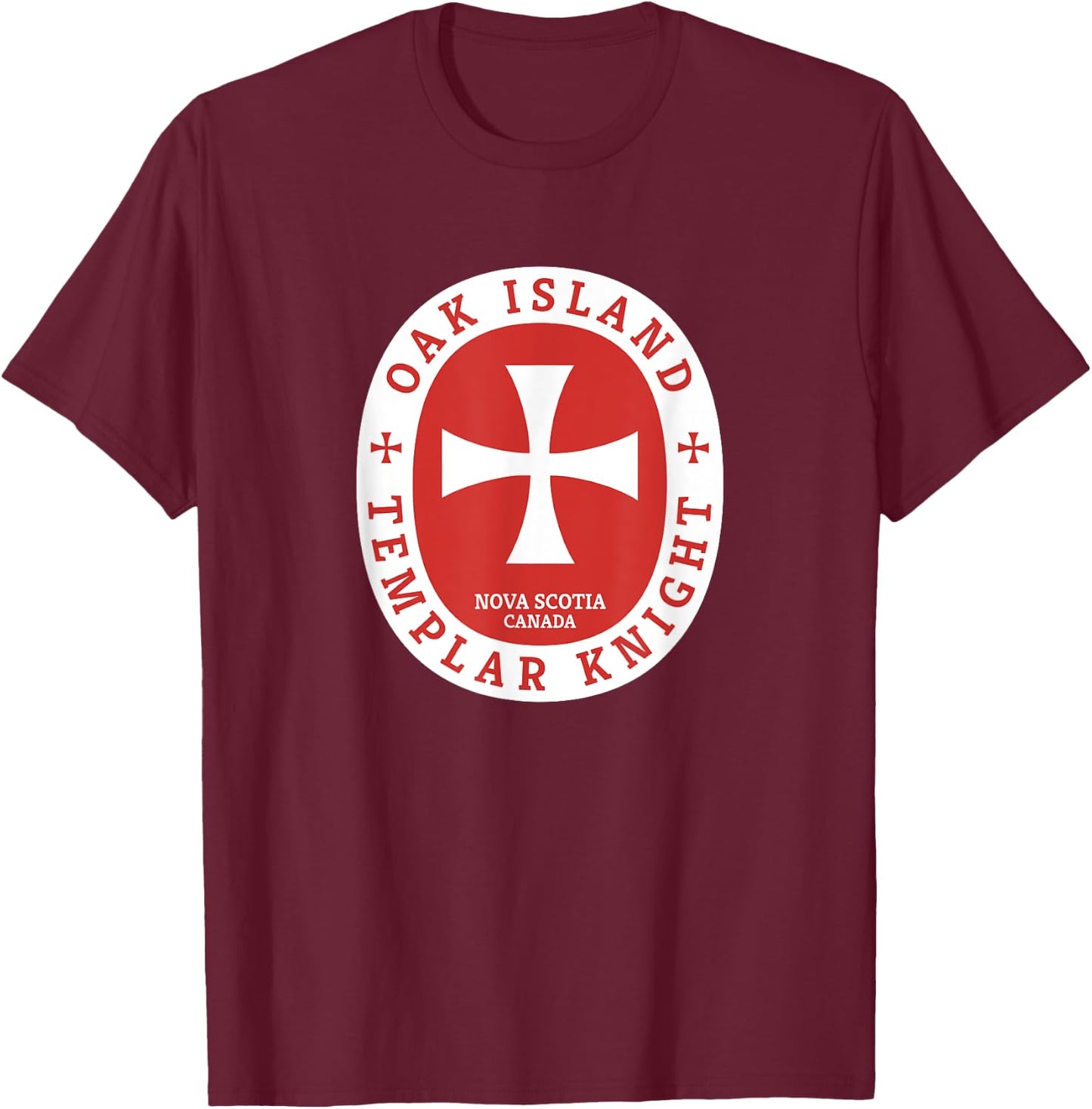 Oak Island Templar Knights Treasure Gift Shirt T-Shirt - T-Shirt | Maroon