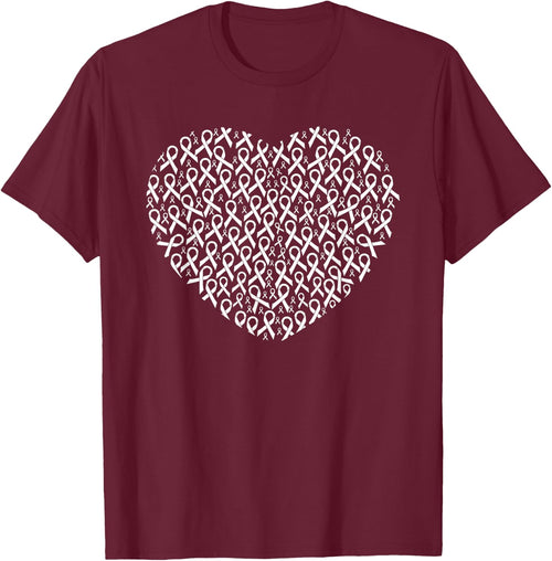 Lung Cancer Awareness White Ribbon Heart Gift Support